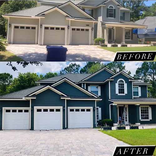 Before and after exterior of the house painting