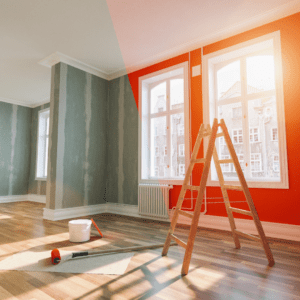 painting red wall